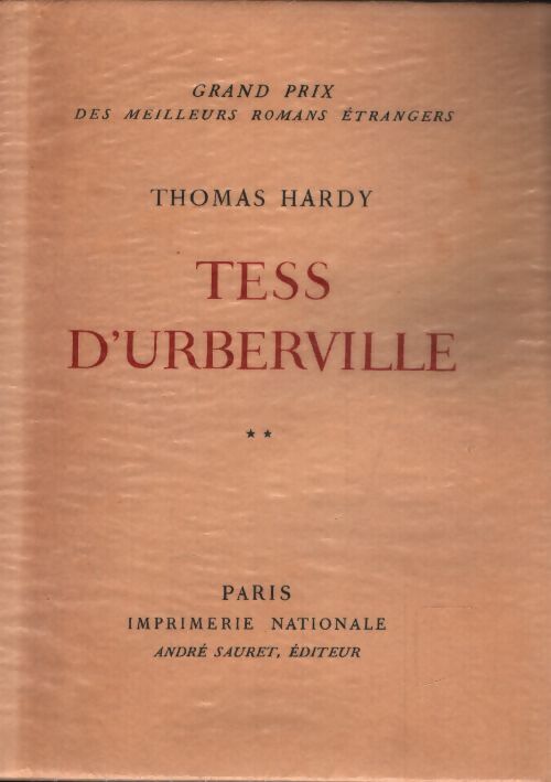 Tess d'urberville Tome II - Thomas Hardy - Livre