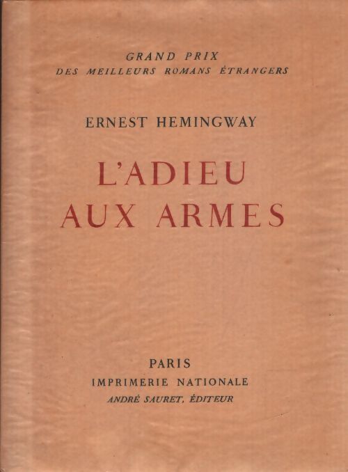 L'adieu aux armes - Ernest Hemingway - Livre