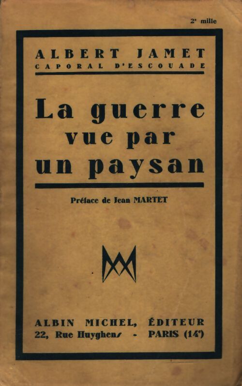 La guerre vue par un paysan - Albert Jamet - Livre