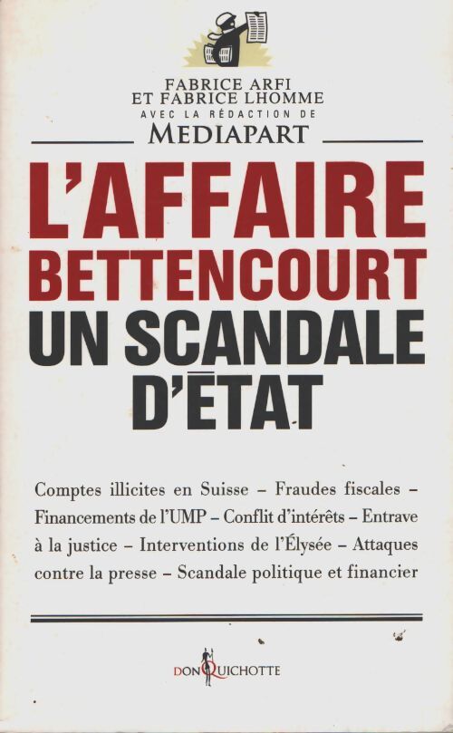 L'affaire bettencourt : Un scandale d'état - MEDIAPART - Livre