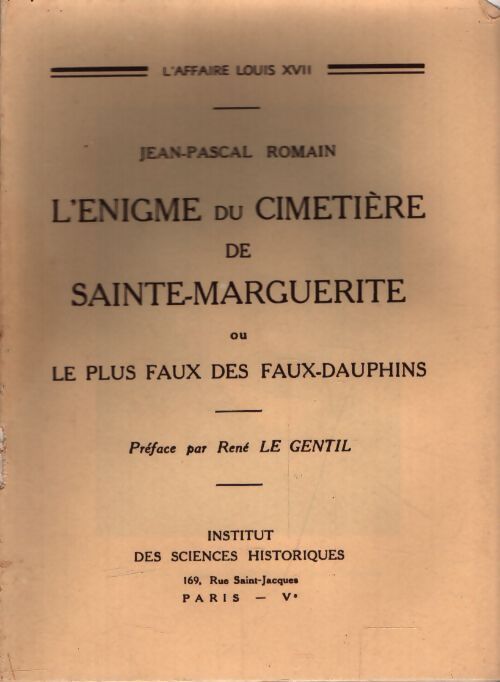 L'énigme du cimetière de Sainte-Marguerite - Jean-Pascal Romain - Livre