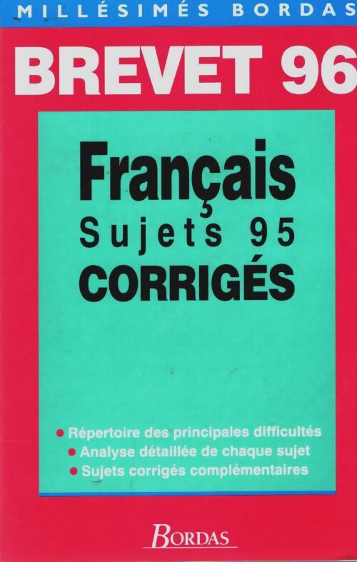 B1 COR. BREV. 96 français - Collectif - Livre
