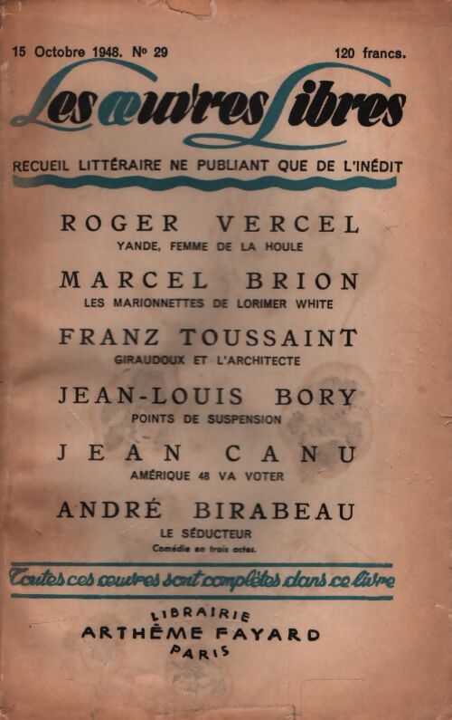 Les oeuvres libres n°29 - Collectif - Livre