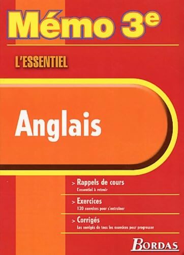 MEMO ESSENTIEL ANGLAIS 3E - Collectif - Livre