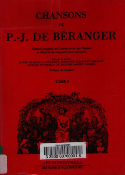 Chansons de Béranger (2 vols) - Béranger - Livre