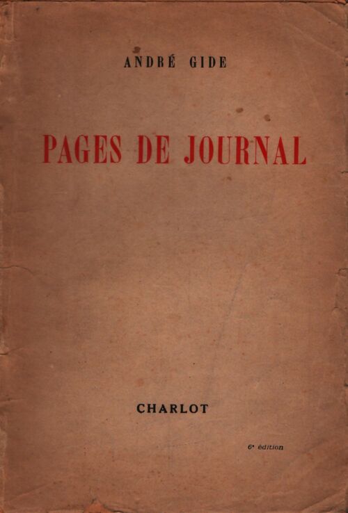 Pages de journal 1939-1941 - André Gide - Livre