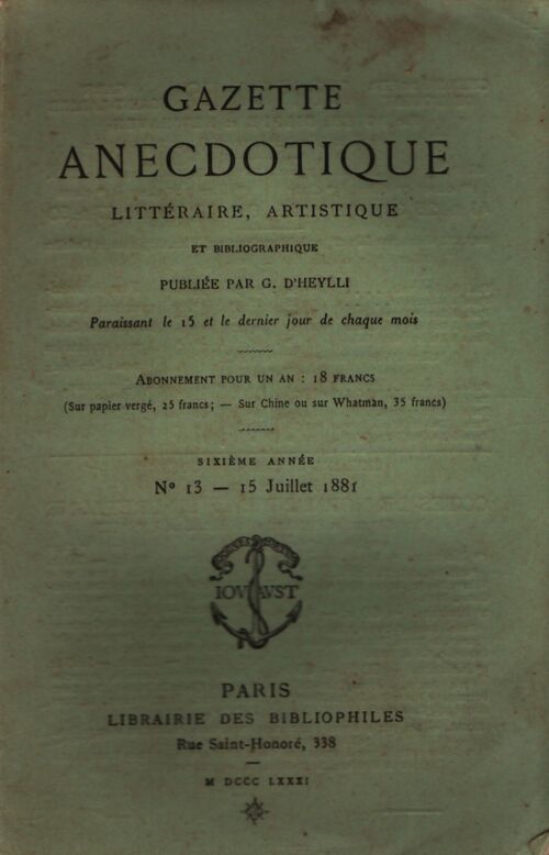 Gazette anecdotique 6e année n°13 - Collectif - Livre