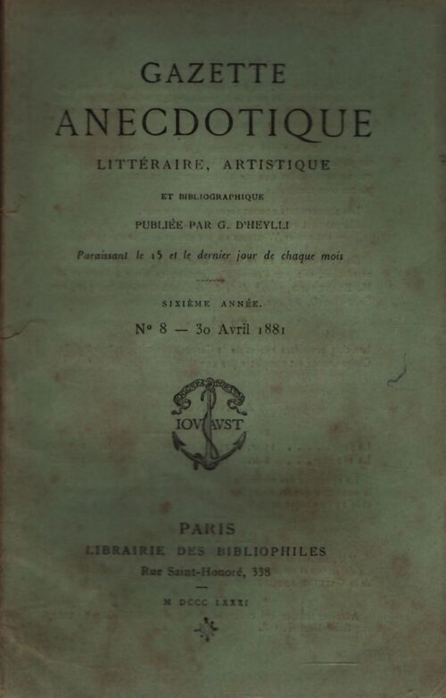 Gazette anecdotique 6e année n°8 - Collectif - Livre