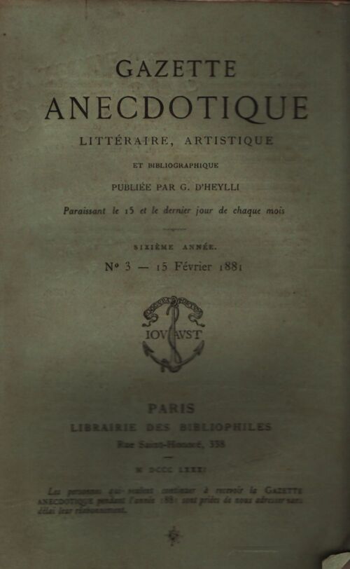Gazette anecdotique 6e année n°3 - Collectif - Livre