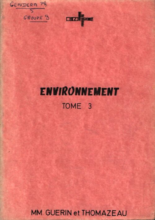 Environnement Tome III - M. Guérin - Livre