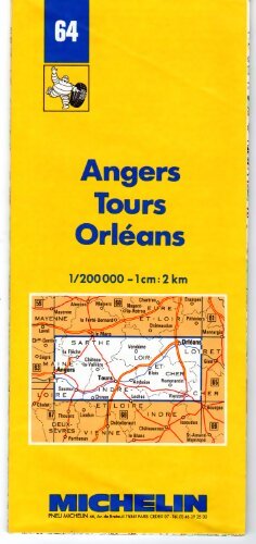 Carte routière : Angers - Tours - Orléans 64 1/200000 - Carte Michelin - Livre