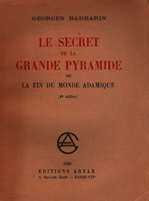 Le secret de la grande Pyramide - Georges Barbarin - Livre