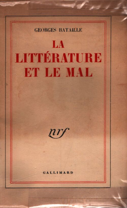 La littérature et le mal - Georges Bataille - Livre