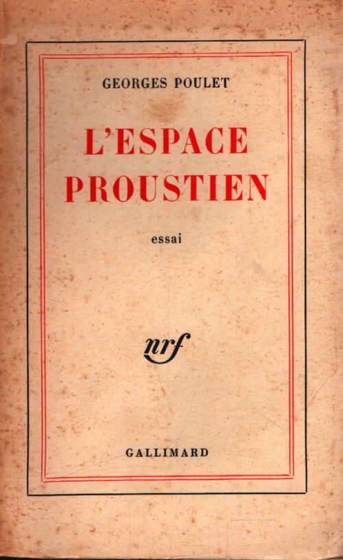 L'espace proustien - Georges Poulet - Livre