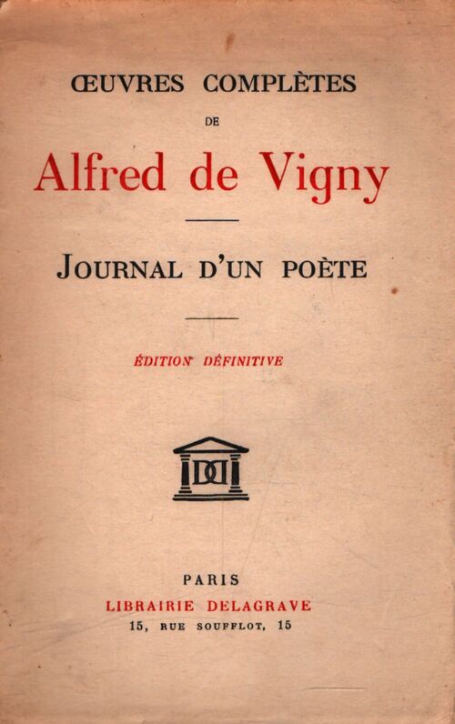 Journal d'un poète - Alfred De Vigny - Livre
