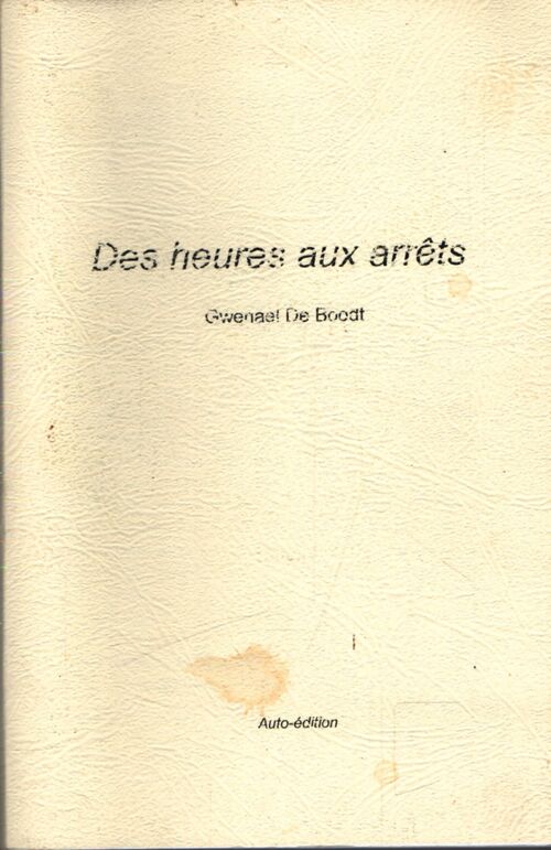 Des heures aux arrêts - Gwenael De Boodt - Livre