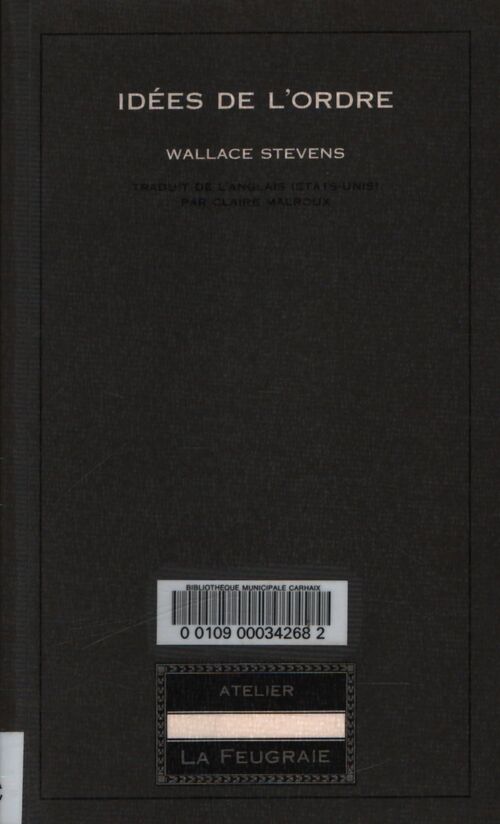 Idées de l'ordre - Wallace Stevens - Livre