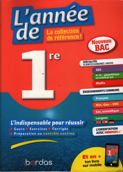 1re spécialités sciences humaines /maths - Sophie Pailloux-Riggi - Livre