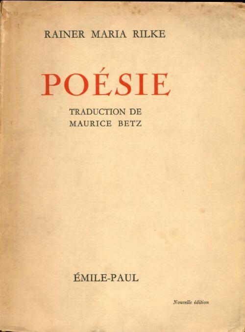 Poésie - Rainer Maria Rilke - Livre