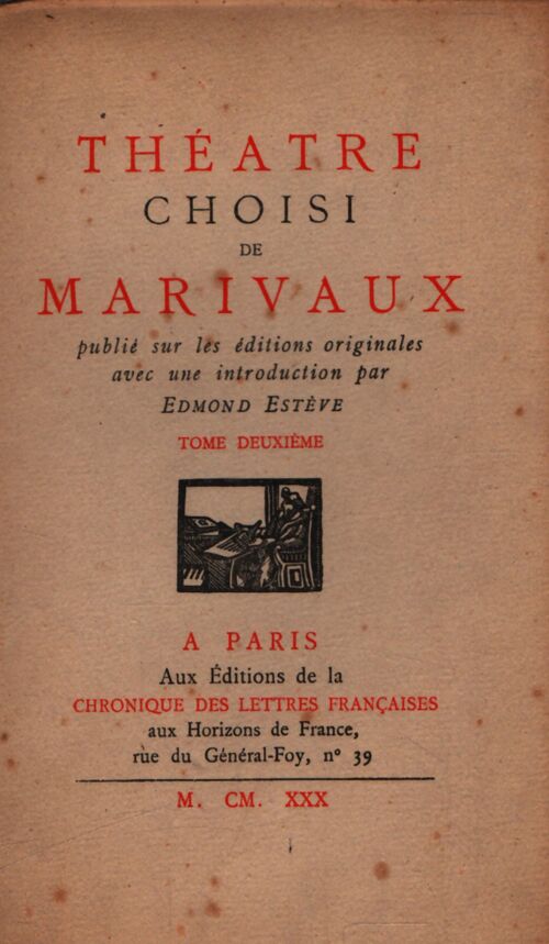 Théâtre Tome II - Pierre Marivaux - Livre