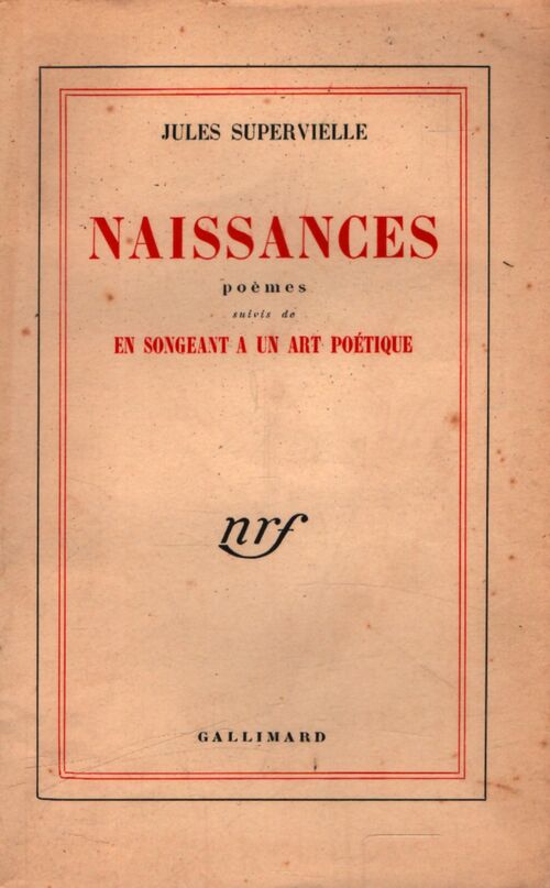 Naissances - Jules Supervielle - Livre