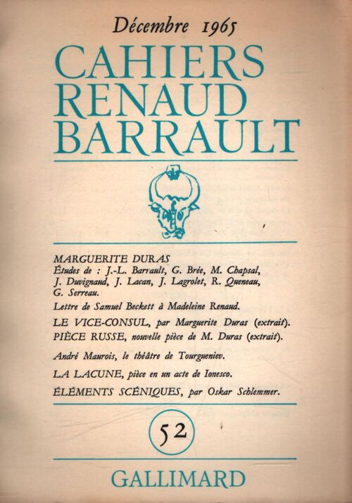 Cahiers Renaud-Barrault n°52 - Collectif - Livre