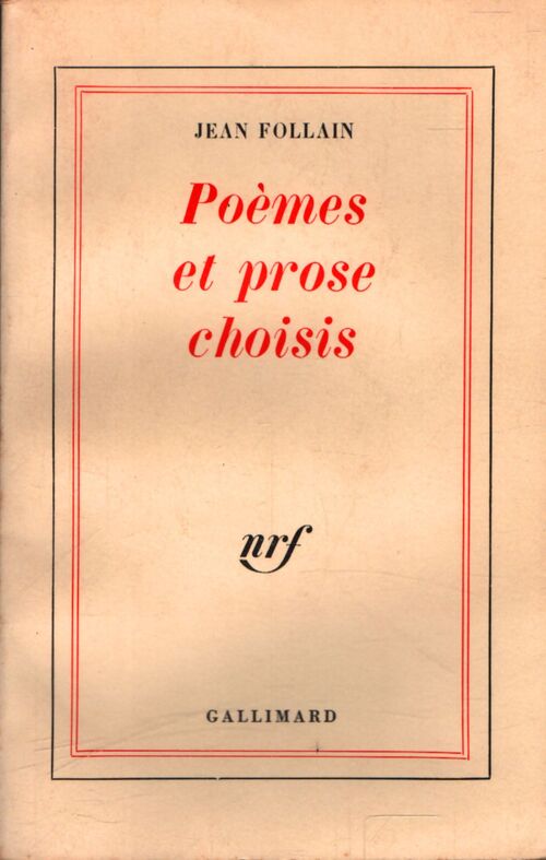 Poèmes et prose choisis - Jean Follain - Livre