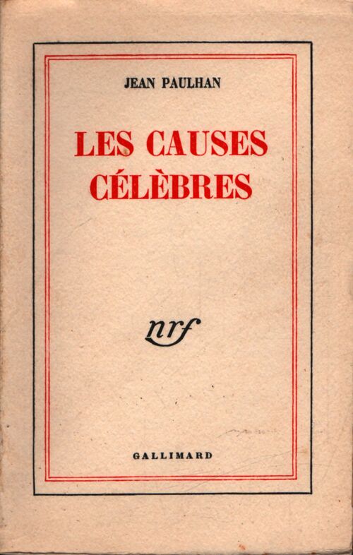 Les causes célèbres - Jean Paulhan - Livre