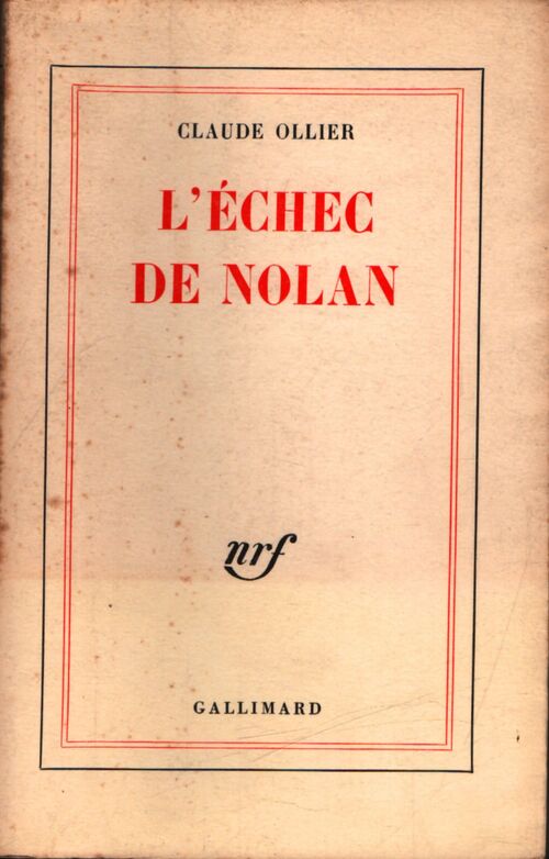 L'échec de Nolan - Claude Ollier - Livre