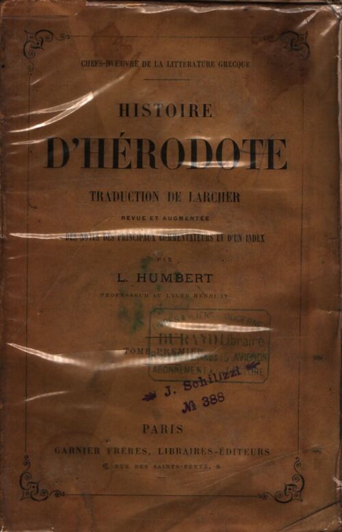 Histoire d'Hérodote Tome I - Hérodote - Livre