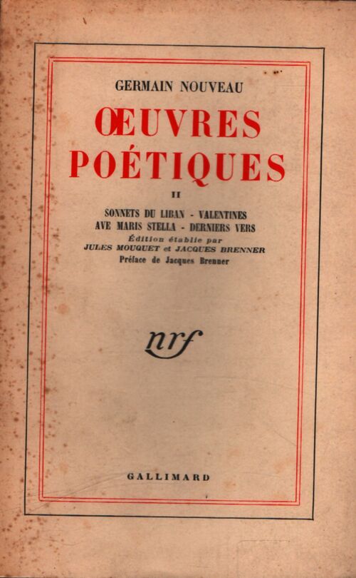 Oeuvres poétiques Tome II - Germain Nouveau - Livre