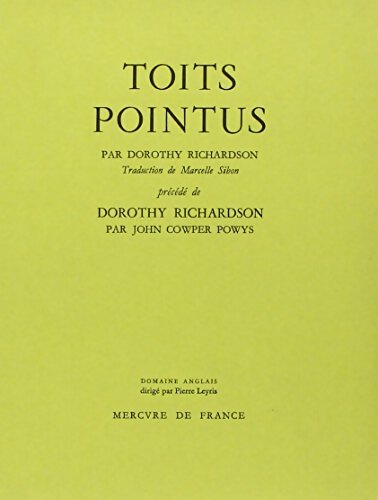 Toits pointus - Dorothy Richardson - Livre