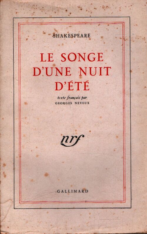 Le songe d'une nuit d'été - William Shakespeare - Livre