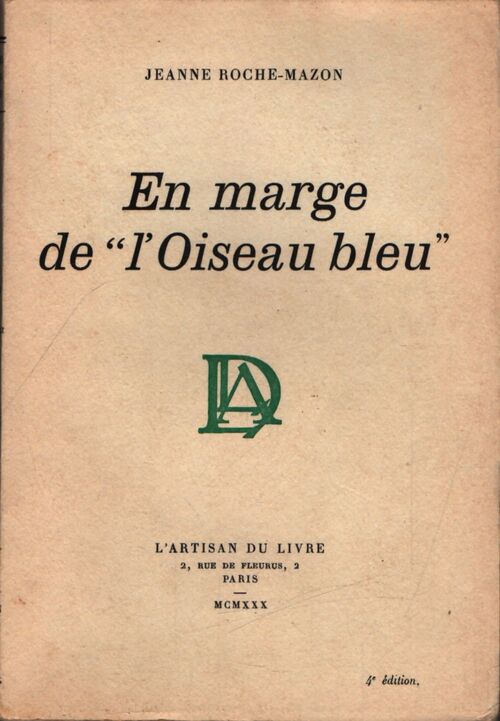 En marge de l'Oiseau bleu - Jeanne Roche-Mazon - Livre