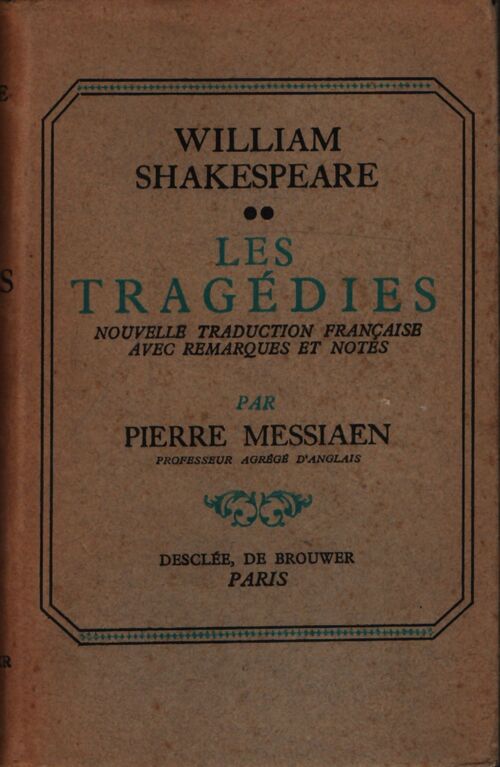 Les tragédies - Shakespeare - Livre