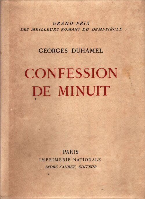 Confession de minuit - Georges Duhamel - Livre