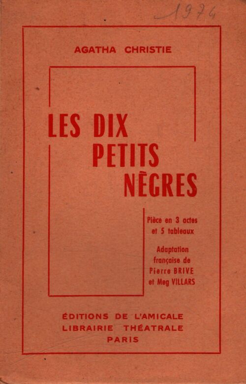 Les dix petits nègres - Agatha Christie - Livre