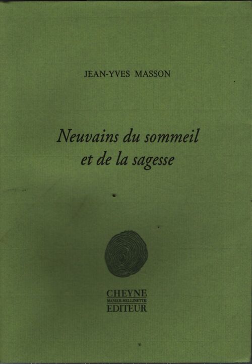 Neuvains du sommeil et de la sagesse - Jean-Yves Masson - Livre