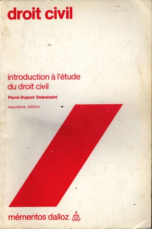 Droit civil - Pierre Dupont Delestraint - Livre