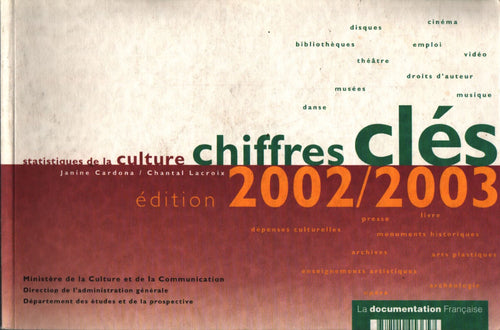 Statistiques de la culture : Chiffres-clés 2002-2003 accompagnées du recueil des mini-chiffres clés 2002-2003 - Chantal Lacroix - Livre