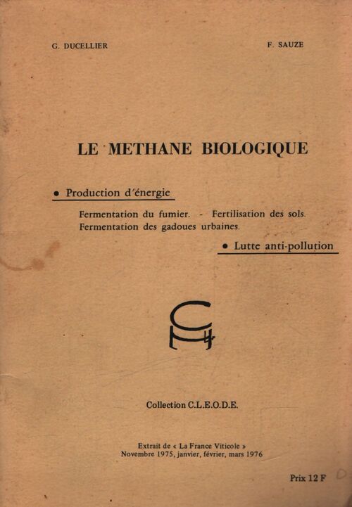 Le méthane biologique - Guy Ducellier - Livre
