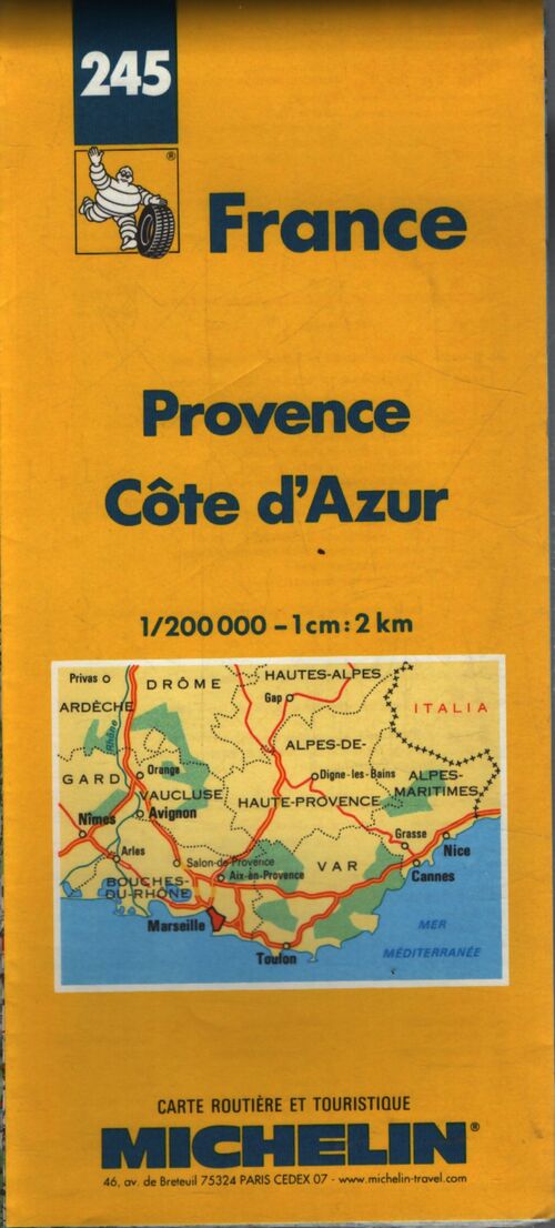 Carte routière : Provence - côte d'azur n°245 - Cartes Regional Michelin - Livre