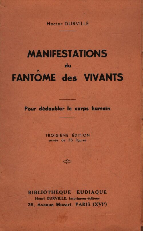 Manifestation du fantôme des vivants - Hector Durville - Livre