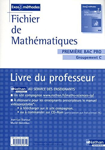 Fichier de Mathématiques 1ères Bac pro groupement C - Muriel Dorembus - Livre