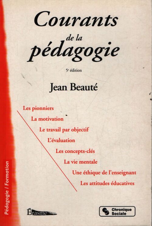 Courants de la pédagogie - Jean Beauté - Livre