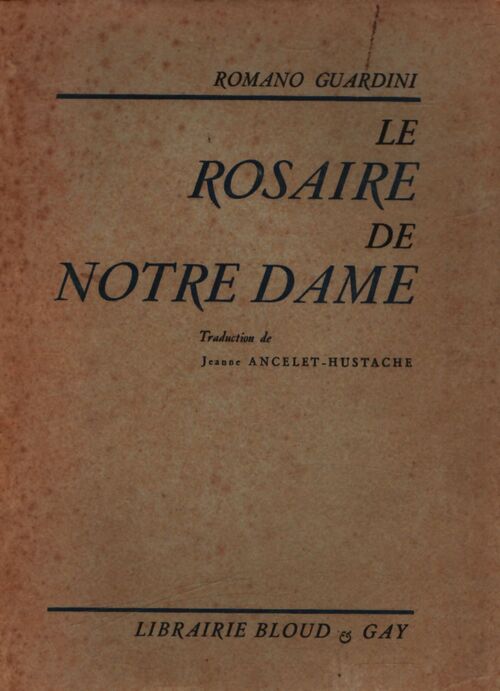 Le rosaire de Notre-Dame - Romano Guardini - Livre