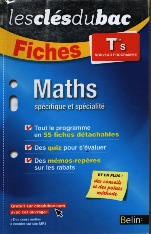 Fiches mathématiques - terminale s : Les clés du bac - Roxane Duroux - Livre