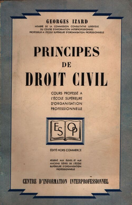 Principes de droit civil - Georges izard - Livre