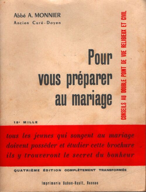Pour vous préparer au mariage - A Monnier - Livre