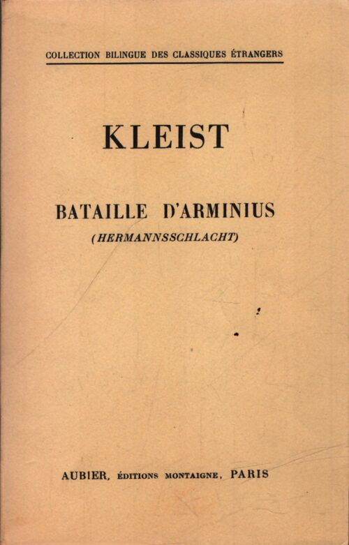 Bataille d'arminius - Kleist - Livre